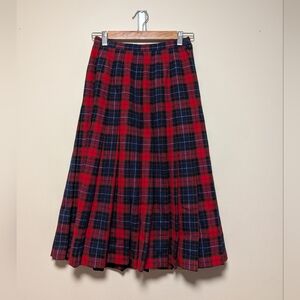 Pendleton Authentic Tartan Pleated Wool Skirt – Red & Navy Plaid – Women’s 6